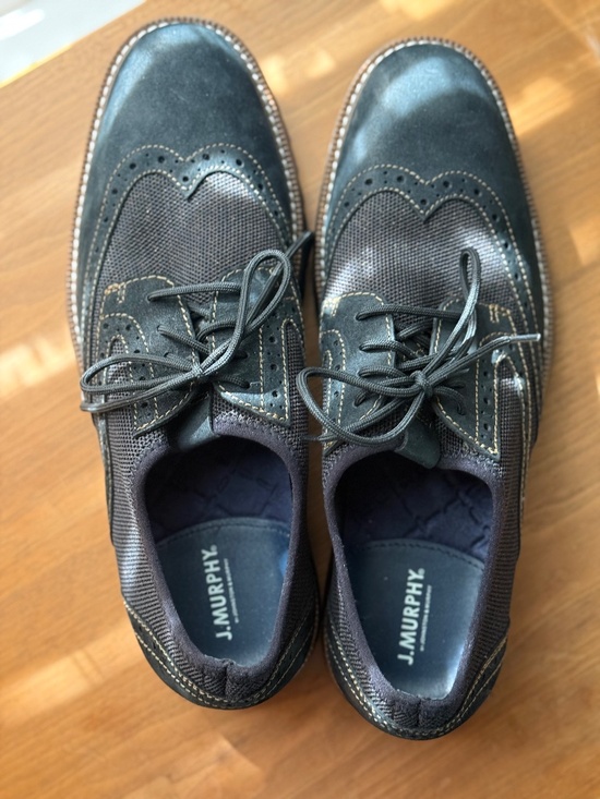 J Murphy Johnston Murphy Duncan Oxford Mens 11M Black Wingtip Dress Casual Shoes